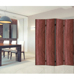 Paravan Amsterdam pliš 4 krila 160x175cm crvena