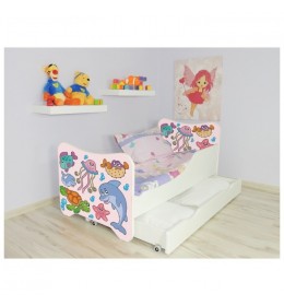 Krevet za dete sa fiokom Happy Kitty Fishes 160x80