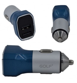 Auto punjač 2USB 3.4A GOLF GF-C09 plavi