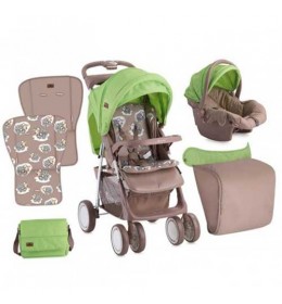 Kolica Foxy Set Beige & Green Lambs