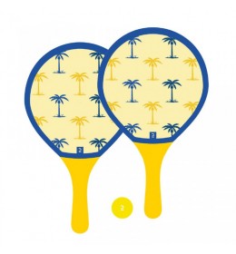 Komplet drvenih reketa za tenis na pesku žuti 