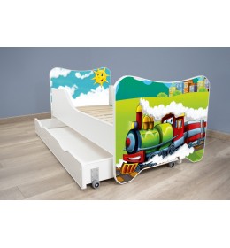 Krevet za dete sa fiokom Happy Kitty Choo Choo 160x80 cm