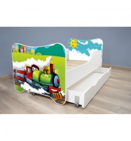 Krevet za dete sa fiokom Happy Kitty Choo Choo 160x80 cm