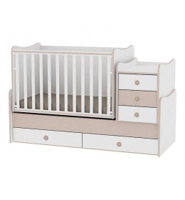 Krevetac za bebu drveni Maxi Plus hrast bela