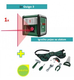 Laser za ukrštenje linije Bosch Quigo 3 + Igračka pojas sa alatom