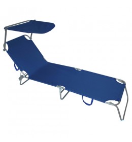 Ležaljka za baštu sa tendom plava