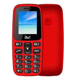 Meanit Mobilni telefon, 1.77" ekran, Dual SIM, BT, SOS dugme Crveni