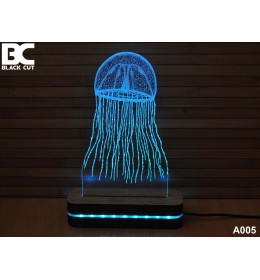 3D lampa Meduza ljubičasta