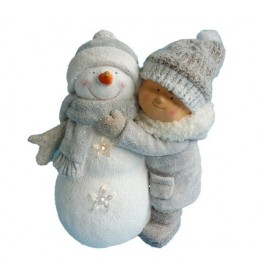 Novogodišnja dekoracija dečak i Sneško Belić 42 cm Willy