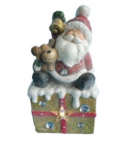 Novogodišnja dekoracija eda Mraz na poklonu 38 cm Willy