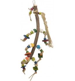 Igračka za papagaje od prirodnih materijala  56cm šarena 
