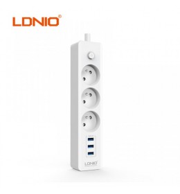 Produžni Kabl LDNIO SE3330 3 EU Plug + 3 USB plug Max 2500W 1.8M White