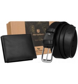 Set novčanik i kaiš Peterson crni
