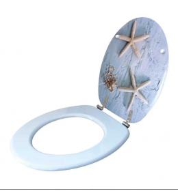 WC daska lakirani medijapan dezen STAR FISH inox šarke