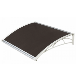 Nadstrešnica za vrata 82x120cm bela baza ploča bronza 6mm