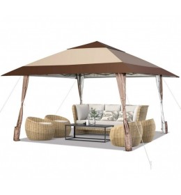 Gazebo paviljon sa mehanizmom 390x390cm Bež