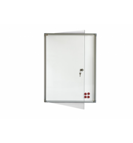 Tabla oglasna 2x3 6xA4 bela magnetna,sa vratima i ključem 73X68