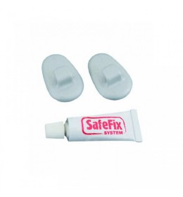 Set 2 kukice i lepak za kačenje polica SafeFix Metaltex