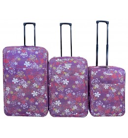 Set putnih kofera 51/61/71 cm Enova MARBELLA Purple flowers