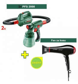 Sistem za prskanje boje Bosch PFS 2000  2 kom + Fen za kosu 