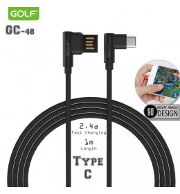 USB kabl tip C 1m 90° GOLF GC-48T crni