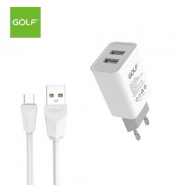 Kućni punjač + micro kabl GOLF GF-U206 beli 00G181