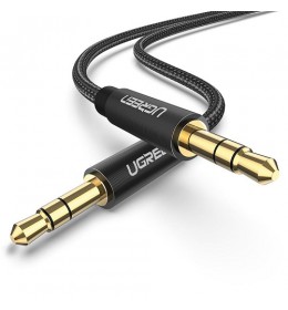 Ugreen AUX kabl 3.5mm 1m gold AV112 crni 50361