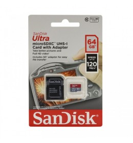 SanDisk SDHC 64GB Ultra Mic.120MB/s A1 Class SND009