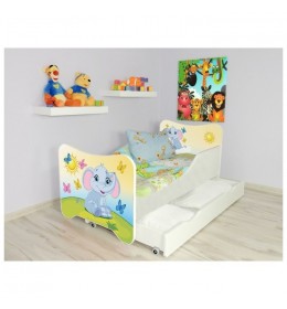 Dečiji krevet Happy Kitty sa fiokom - Small Elephant 160x80cm 