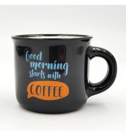 Šolja mini mug Good morning crna 
