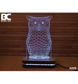 3D lampa Sova zelena