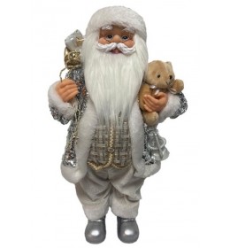 Srebrni deda Mraz Artur sa medom 60 cm