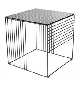 Stočić BLACK 40x40 crna/staklo