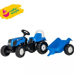 Traktor na pedale sa prikolicom Rolly Kid Landini Powerfarm plavi