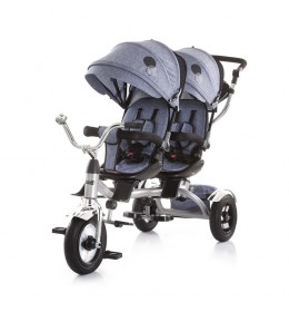 Tricikl za blizance Tandem grey