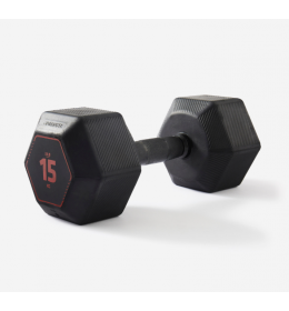 Crna heks bučica za kros trening i treninge s tegovima 15 kg