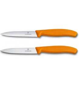 Victorinox kuhinjski nož set reckavi+ravni narandžasti