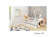 Krevet za decu ANIMALS 160X80 CM sa dodatnom fiokom WHITE 6 dezena